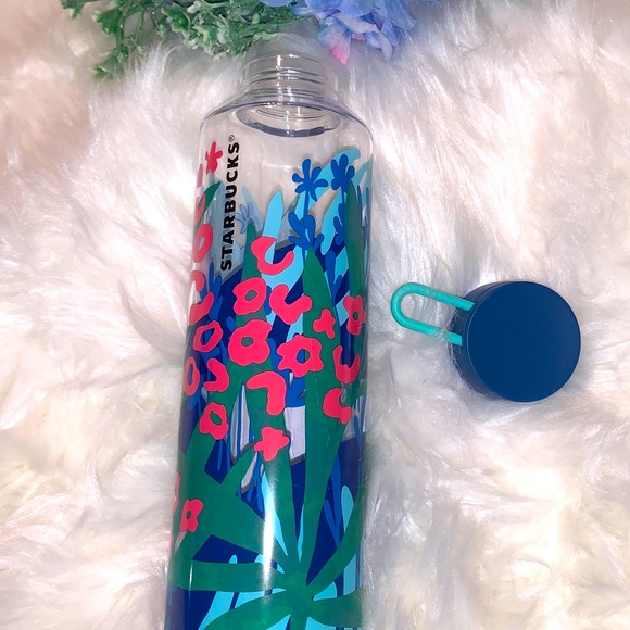 Starbucks Cheetah Water Bottle Tumbler Jungle Floral Animal Plastic Cup New 24oz - Picture 4 of 11